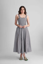 BENNET PANNELLED FIT AND FLARED COTTON MAXI DRESS - Sunday Story