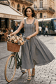 BENNET PANNELLED FIT AND FLARED COTTON MAXI DRESS