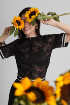 BERNICE EMBROIDERED VISCOSE ORGANZA SHIRT AND PLEATED MIDI SKIRT CO-ORD SET - Sunday Story