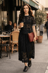 BERNICE EMBROIDERED VISCOSE ORGANZA SHIRT AND PLEATED MIDI SKIRT CO-ORD SET - Sunday Story