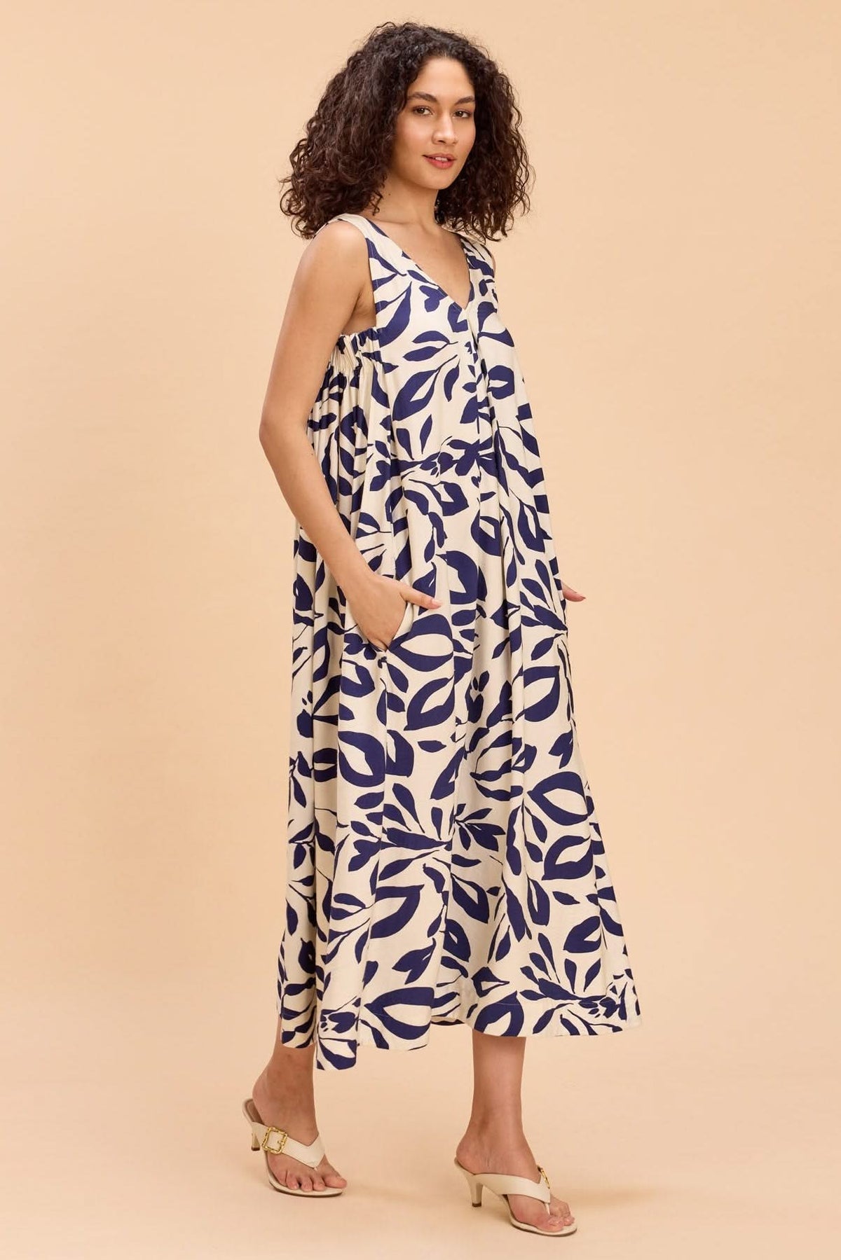 BETSY VISCOSE PRINTED A-LINE MIDI DRESS - Sunday Story