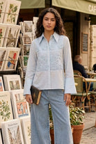 BLAIR 3D FLORAL LACE VISCOSE NYLON SHIRT - Sunday Story