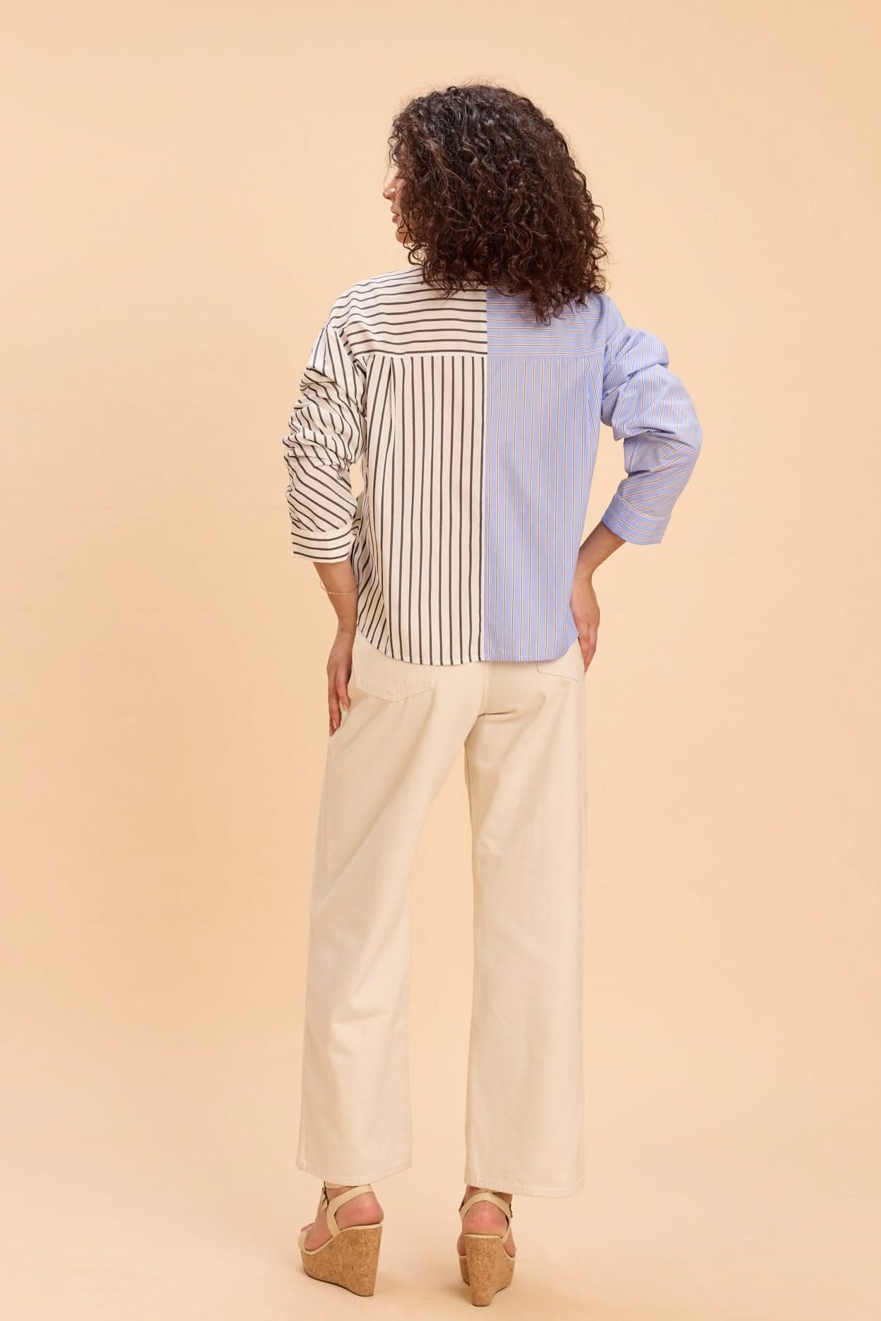 BLAKE HALF AND HALF STRIPE MIX SHIRT - Sunday Story