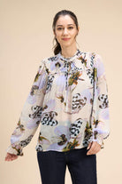 BREA VISCOSE GEORGETTE SMOCKED POET BLOUSE - Sunday Story