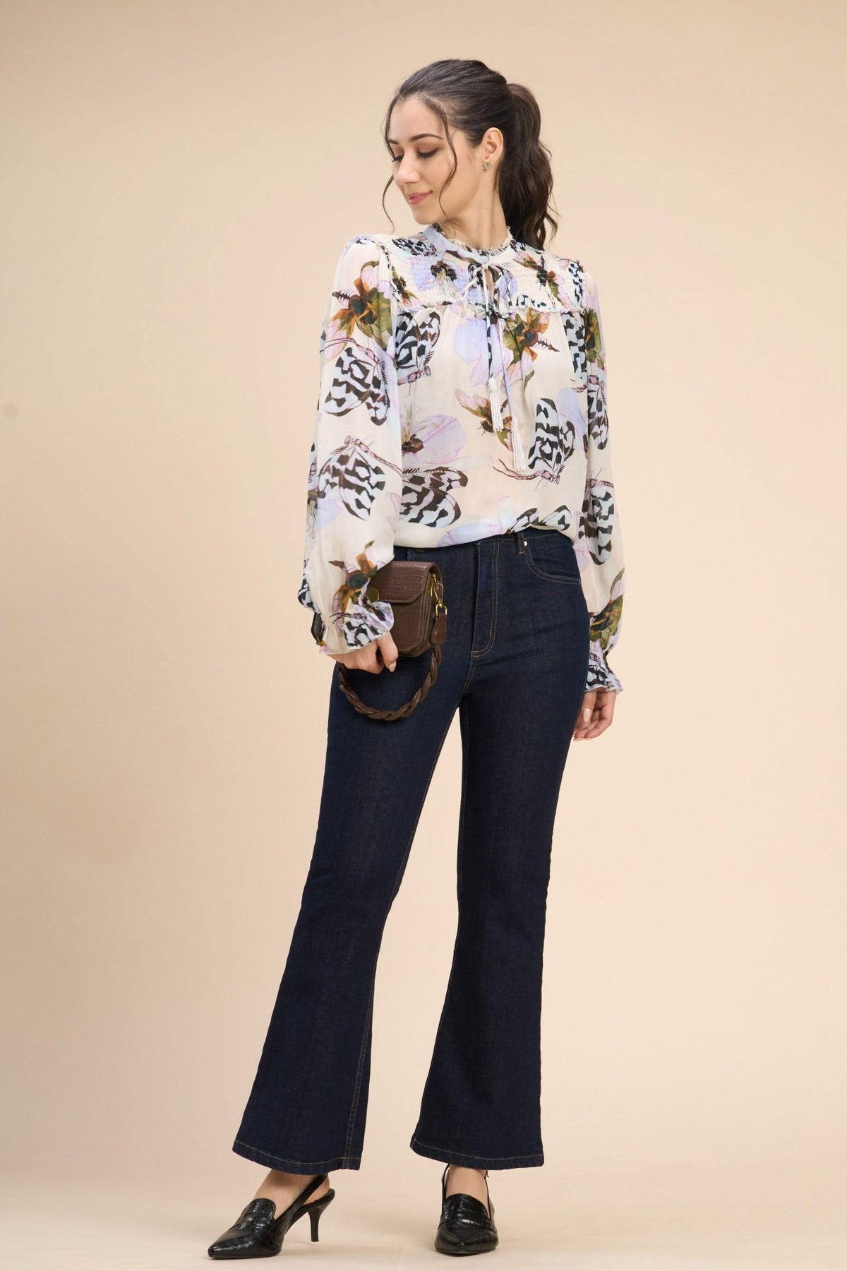 BREA VISCOSE GEORGETTE SMOCKED POET BLOUSE - Sunday Story