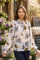 BREA VISCOSE GEORGETTE SMOCKED POET BLOUSE