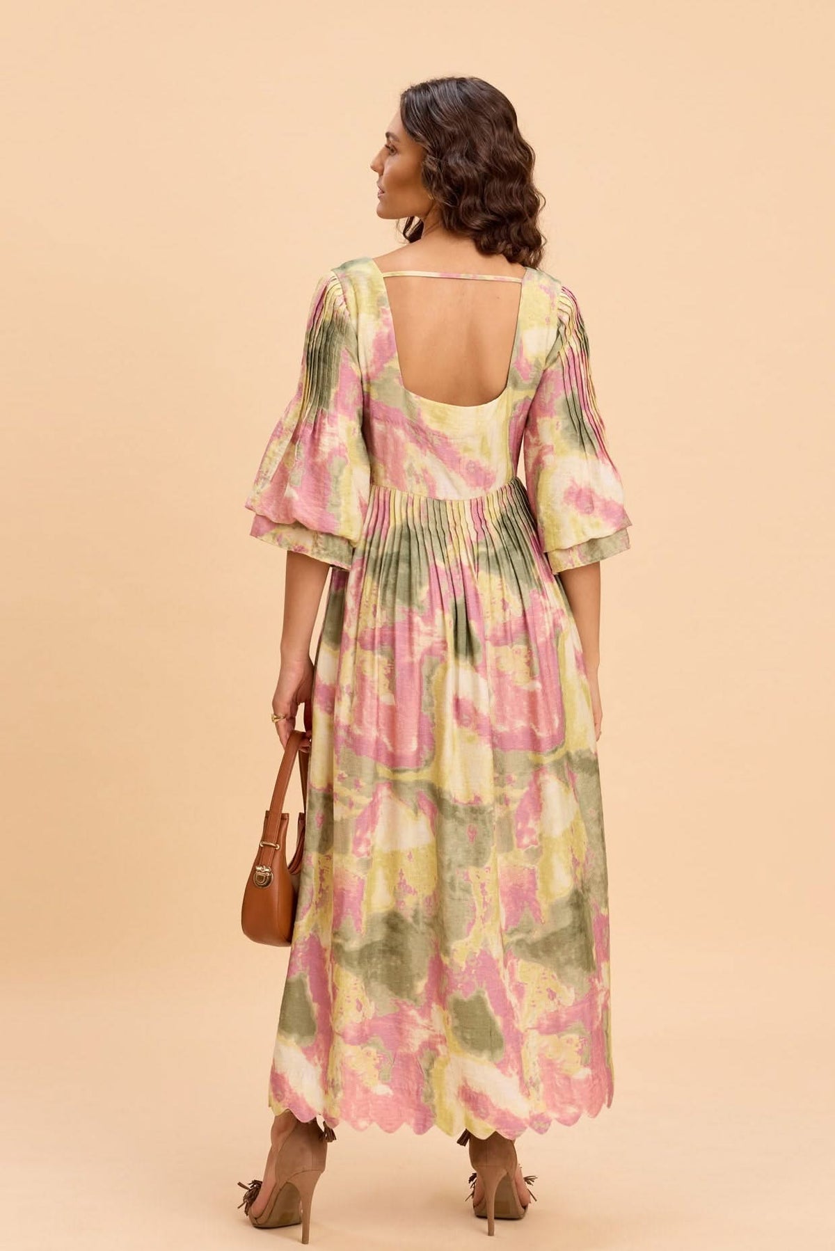 BREA VISCOSE PRINTED MIDI DRESS - Sunday Story