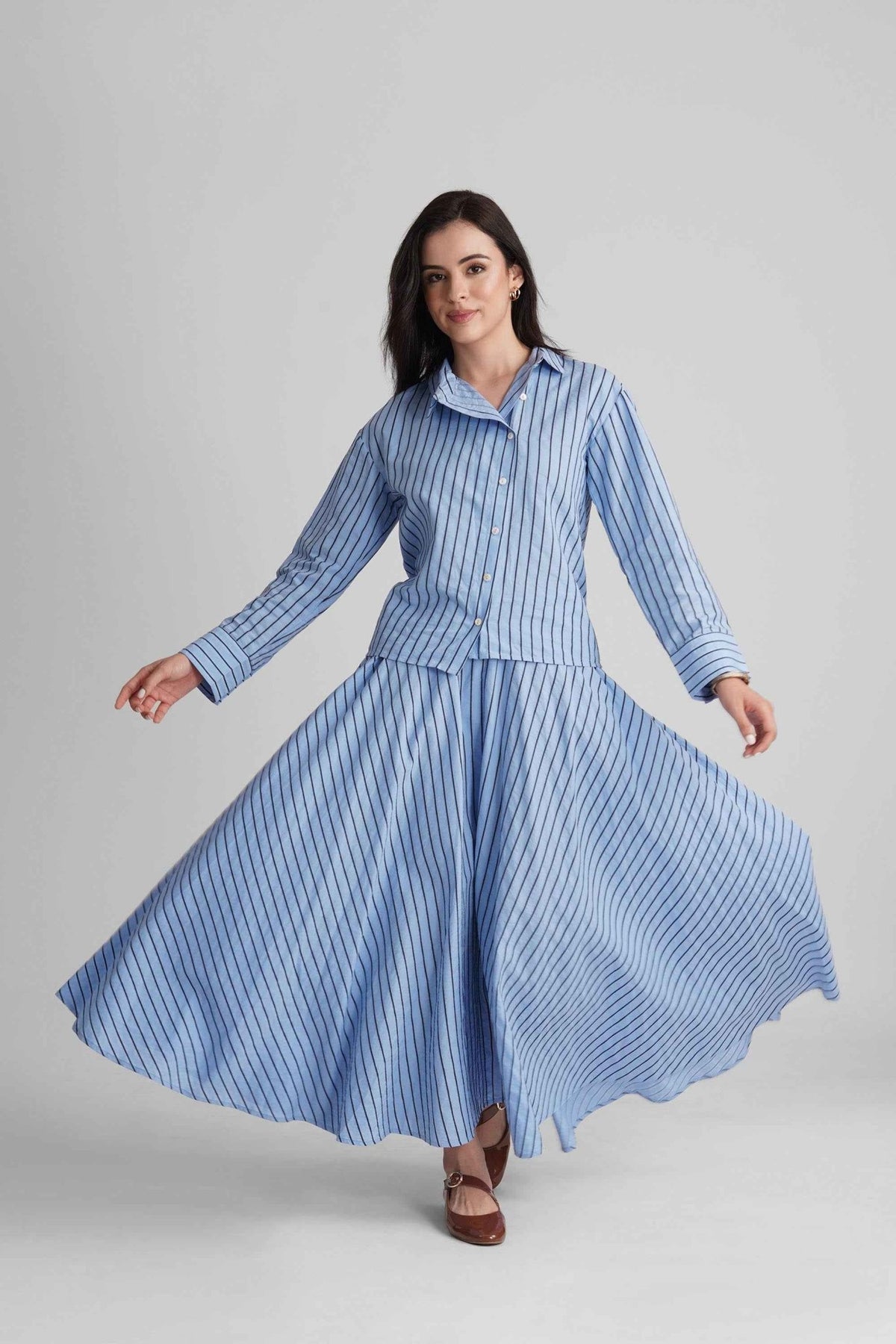 BRIONY CO-ORD SET IN COTTON STRIPES - Sunday Story
