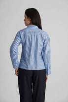 BRIONY COTTON STRIPE SHIRT WITH ASYMETRICAL PLACKET - Sunday Story