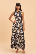 CALI PRINTED PANELLED FLARED MAXI DRESS - Sunday Story
