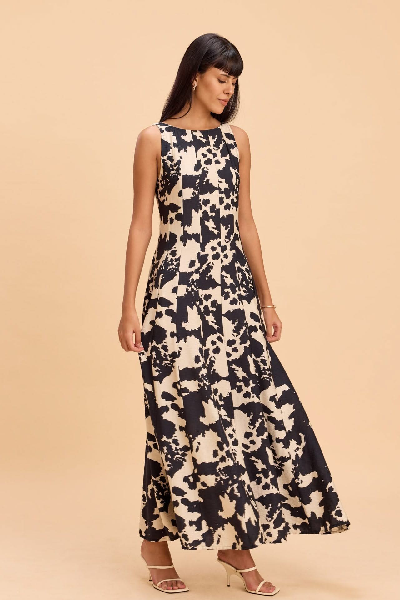 CALI PRINTED PANELLED FLARED MAXI DRESS - Sunday Story