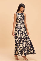 CALI PRINTED PANELLED FLARED MAXI DRESS - Sunday Story