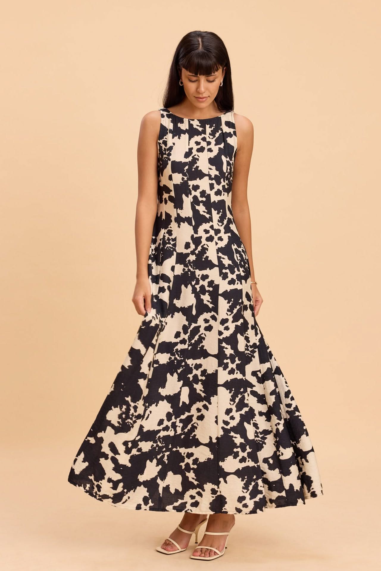 CALI PRINTED PANELLED FLARED MAXI DRESS - Sunday Story