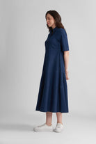 CALLIN A-LINE MAXI PANELLED DENIM DRESS - Sunday Story