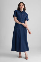 CARNATION DENIM CROPPED SHIRT WITH FRONT PATCH POCKETS - Sunday Story