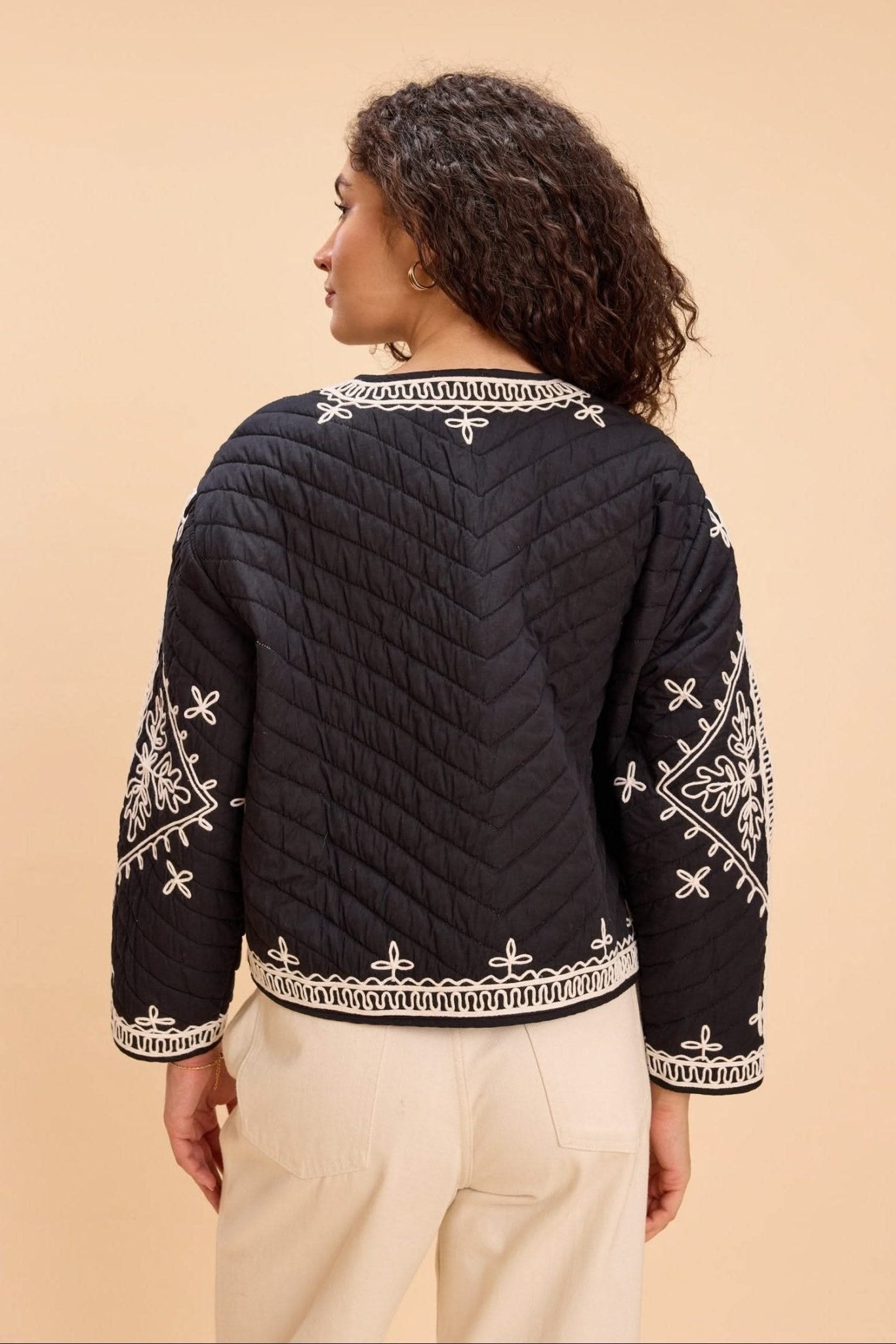 CAYLEE QUILTED EMBROIDERED JACKET - Sunday Story