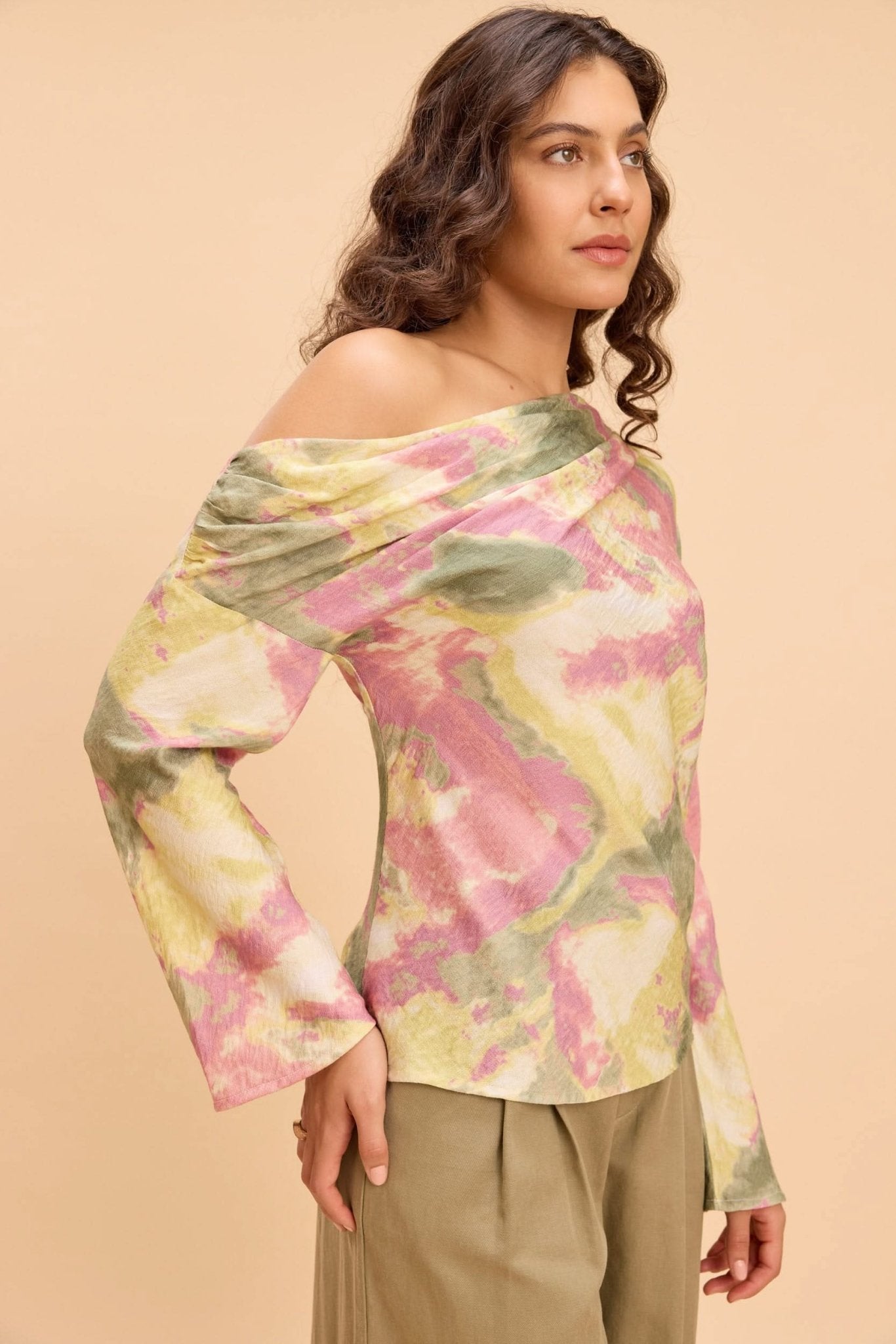CELIA ONE SHOULDER VISCOSE NYLON TOP - Sunday Story