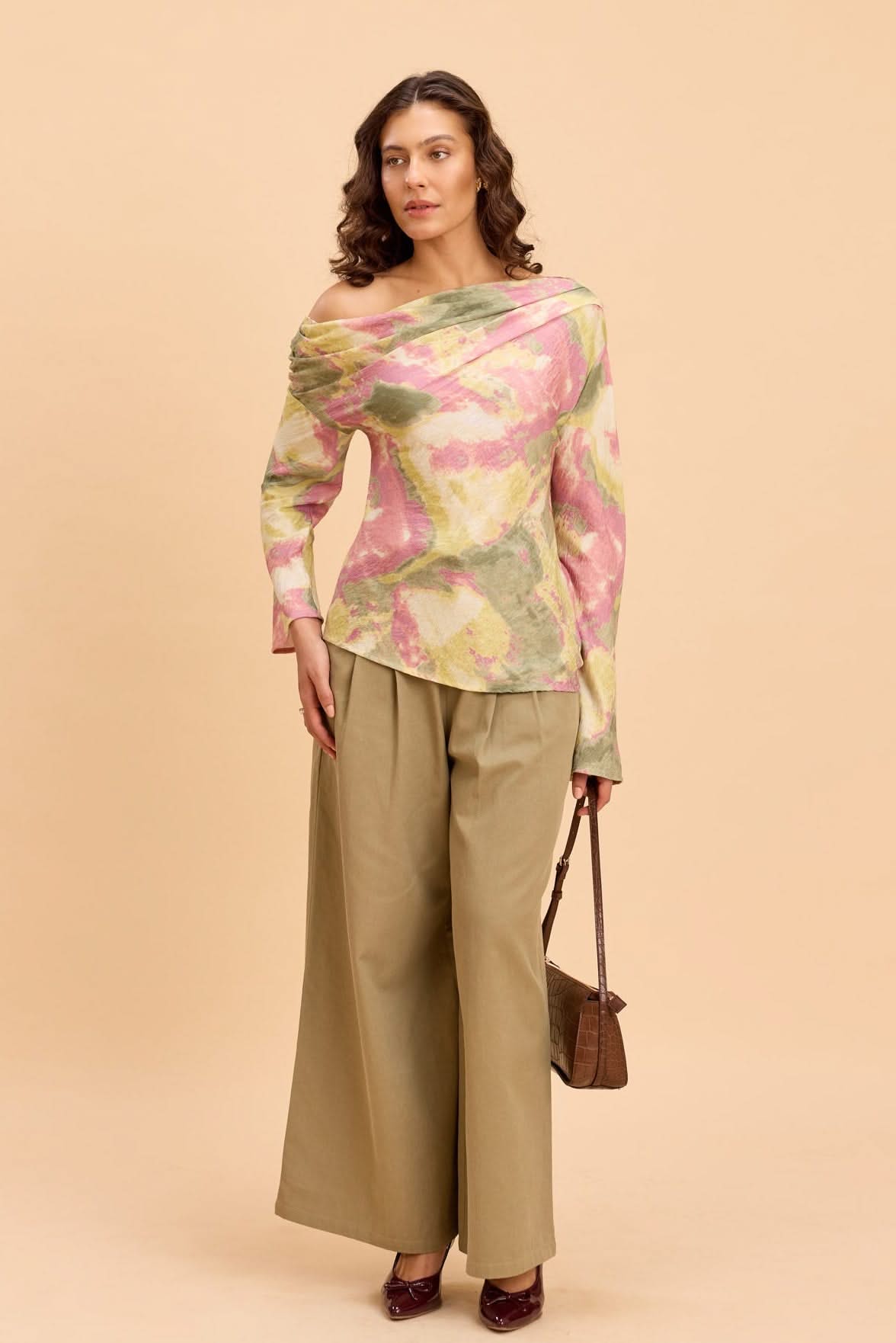 CELIA ONE SHOULDER VISCOSE NYLON TOP - Sunday Story