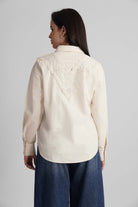 CLAUDIA COTTON LINEN SHIRT WITH LACE YOKE - Sunday Story