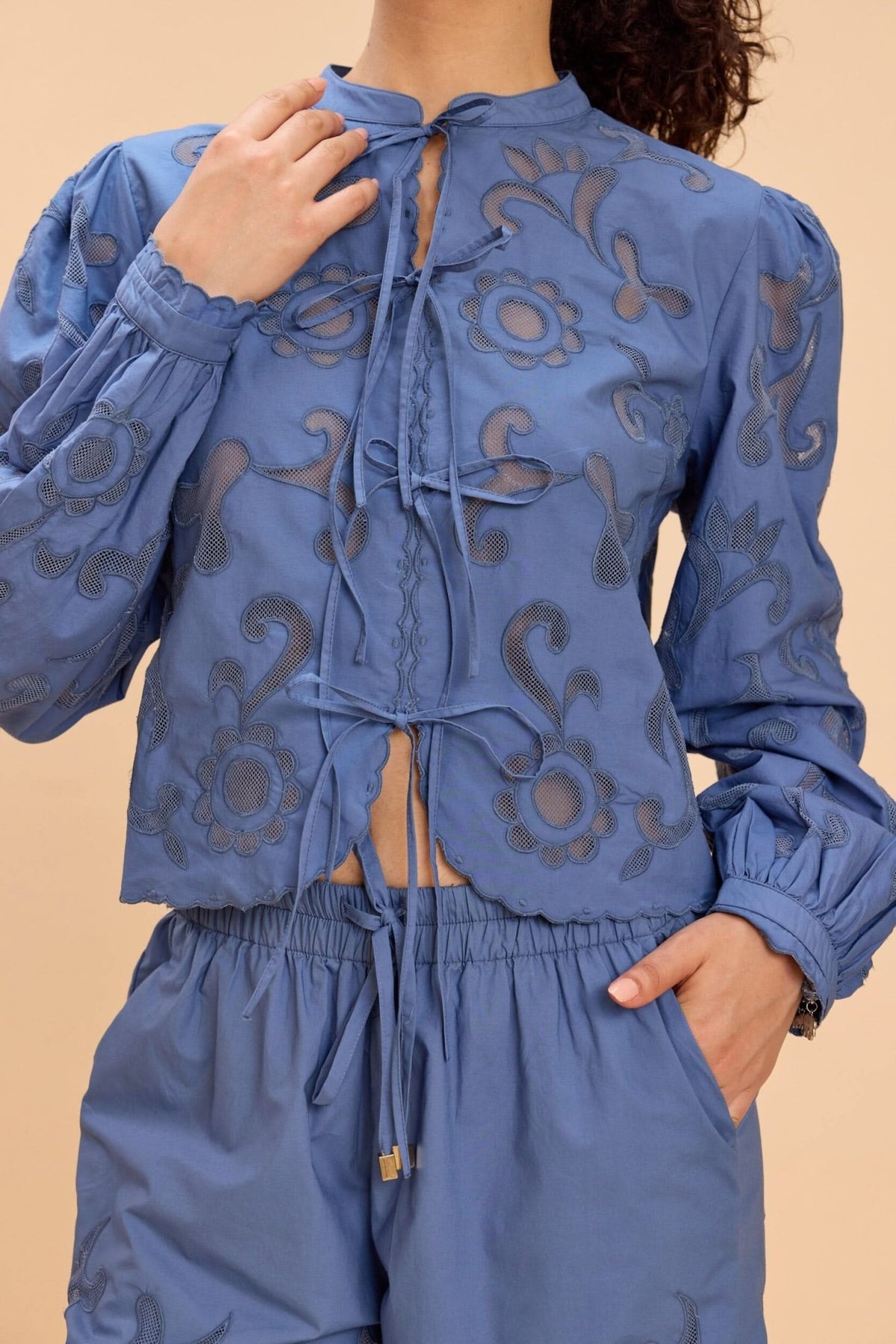 CORA INTRICATE CUTWORK EMBROIDERY CO-ORD SET - Sunday Story