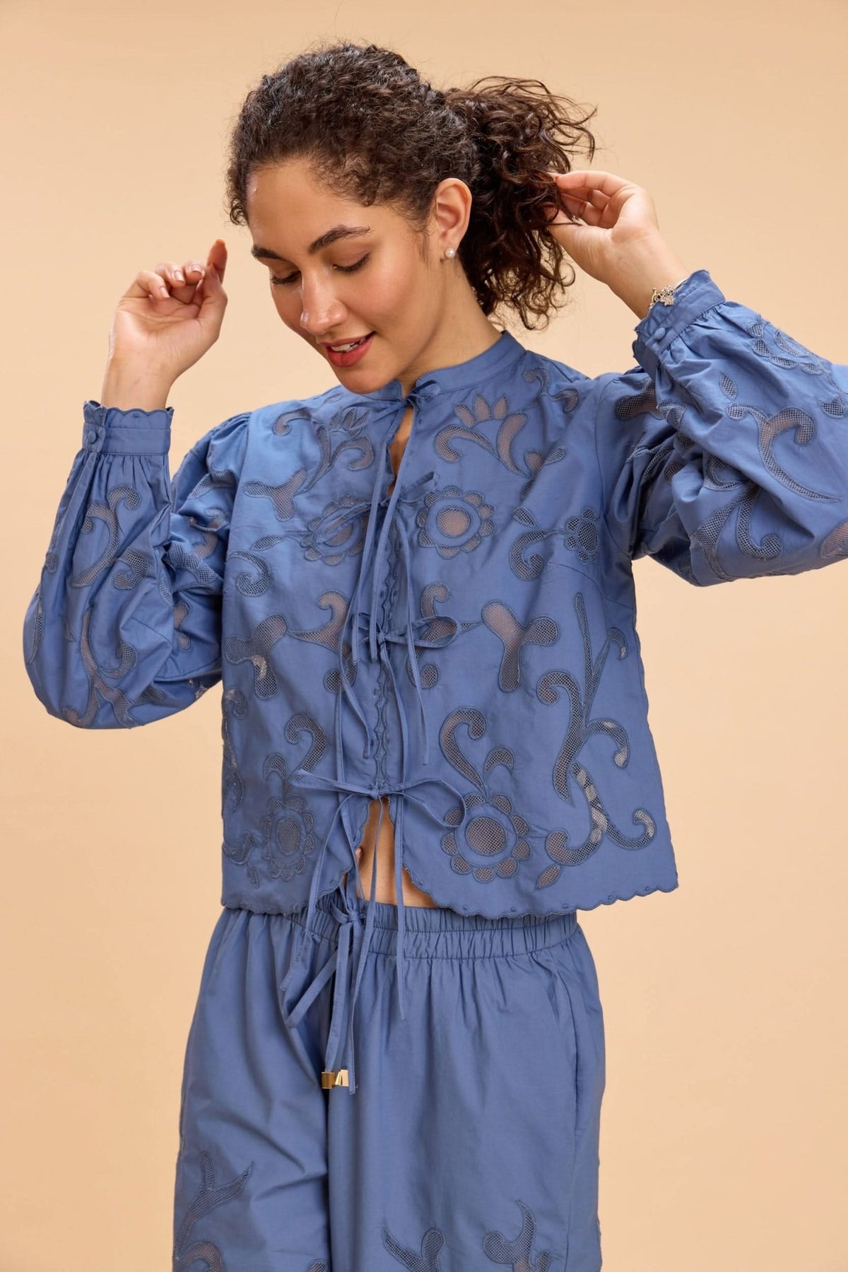 CORA INTRICATE CUTWORK EMBROIDERY CO-ORD SET - Sunday Story