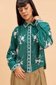 CORI MODAL EMBROIDERED SHIRT WITH VOLUMINOUS SLEEVES
