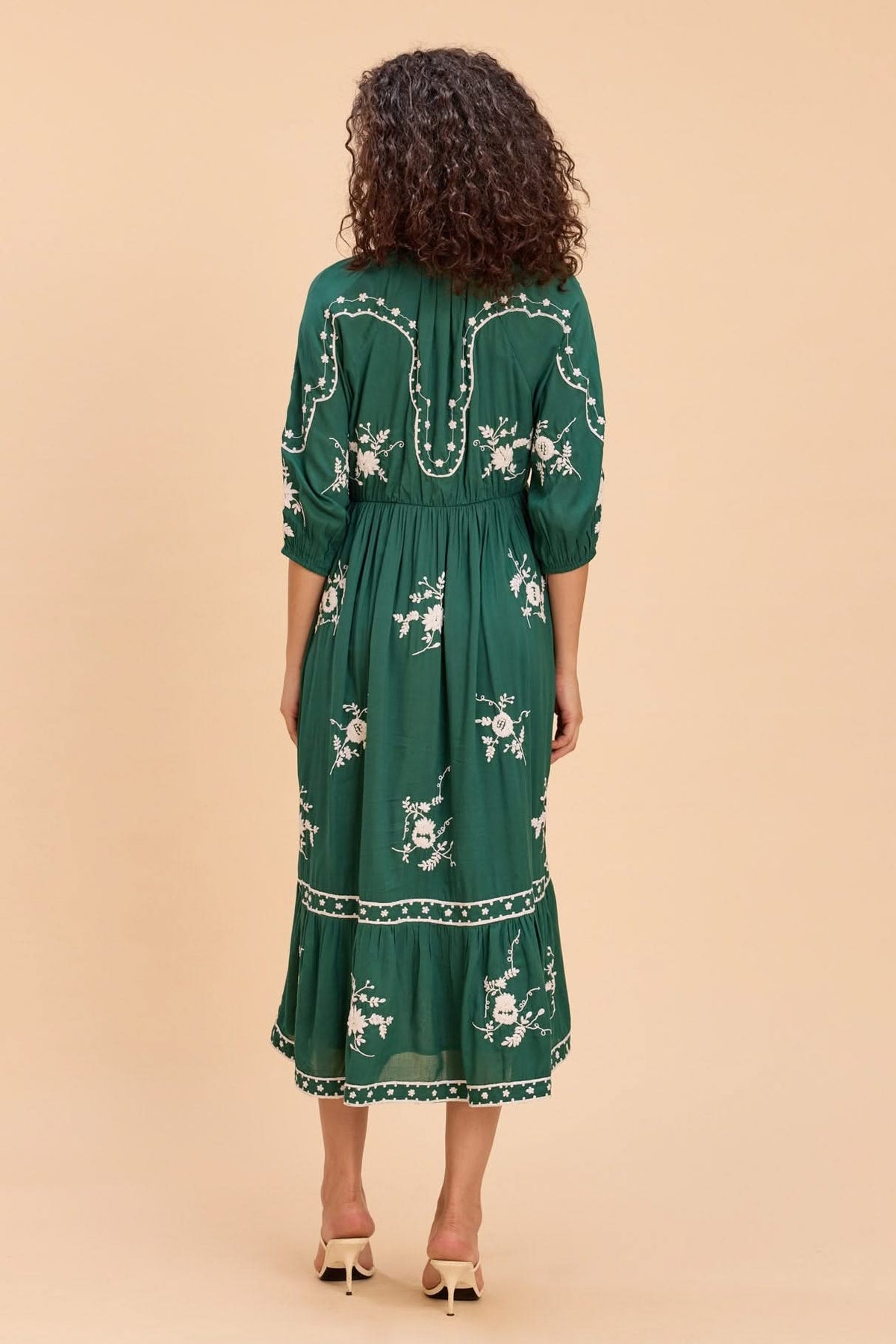 CORI MODAL MIDI DRESS WITH INTRICATE EMBROIDERY - Sunday Story