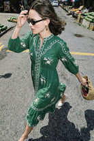 CORI MODAL MIDI DRESS WITH INTRICATE EMBROIDERY - Sunday Story