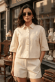 COVE EMBROIDERED COTTON SHIRT WITH JEWEL BUTTONS