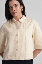 COVE EMBROIDERED COTTON SHIRT WITH JEWEL BUTTONS - Sunday Story