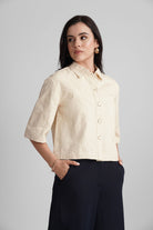 COVE EMBROIDERED COTTON SHIRT WITH JEWEL BUTTONS - Sunday Story