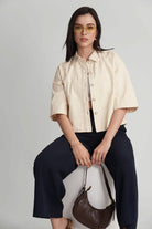 COVE EMBROIDERED COTTON SHIRT WITH JEWEL BUTTONS - Sunday Story