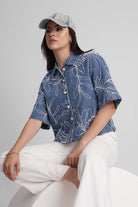 COVE EMBROIDERED DENIM SHACKET WITH JEWEL BUTTONS - Sunday Story