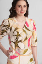 DAISY TWILL VISCOSE A-LINE PRINTED SHORT DRESS WITH LANTERN SLEEVES - Sunday Story