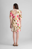 DAISY TWILL VISCOSE A-LINE PRINTED SHORT DRESS WITH LANTERN SLEEVES - Sunday Story