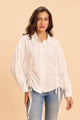 DANNA TEXTURED VISCOSE SHIRT WITH ADJUSTABLE HEMLINE