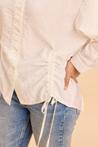 DANNA TEXTURED VISCOSE SHIRT WITH ADJUSTABLE HEMLINE - Sunday Story