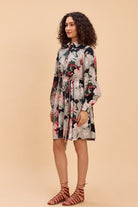 DANNI FLORAL FIT AND FLARE SHIRT SHORT DRESS - Sunday Story