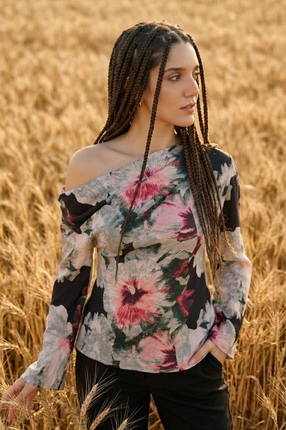 DANNI ONE SHOULDER VISCOSE NYLON TOP - Sunday Story