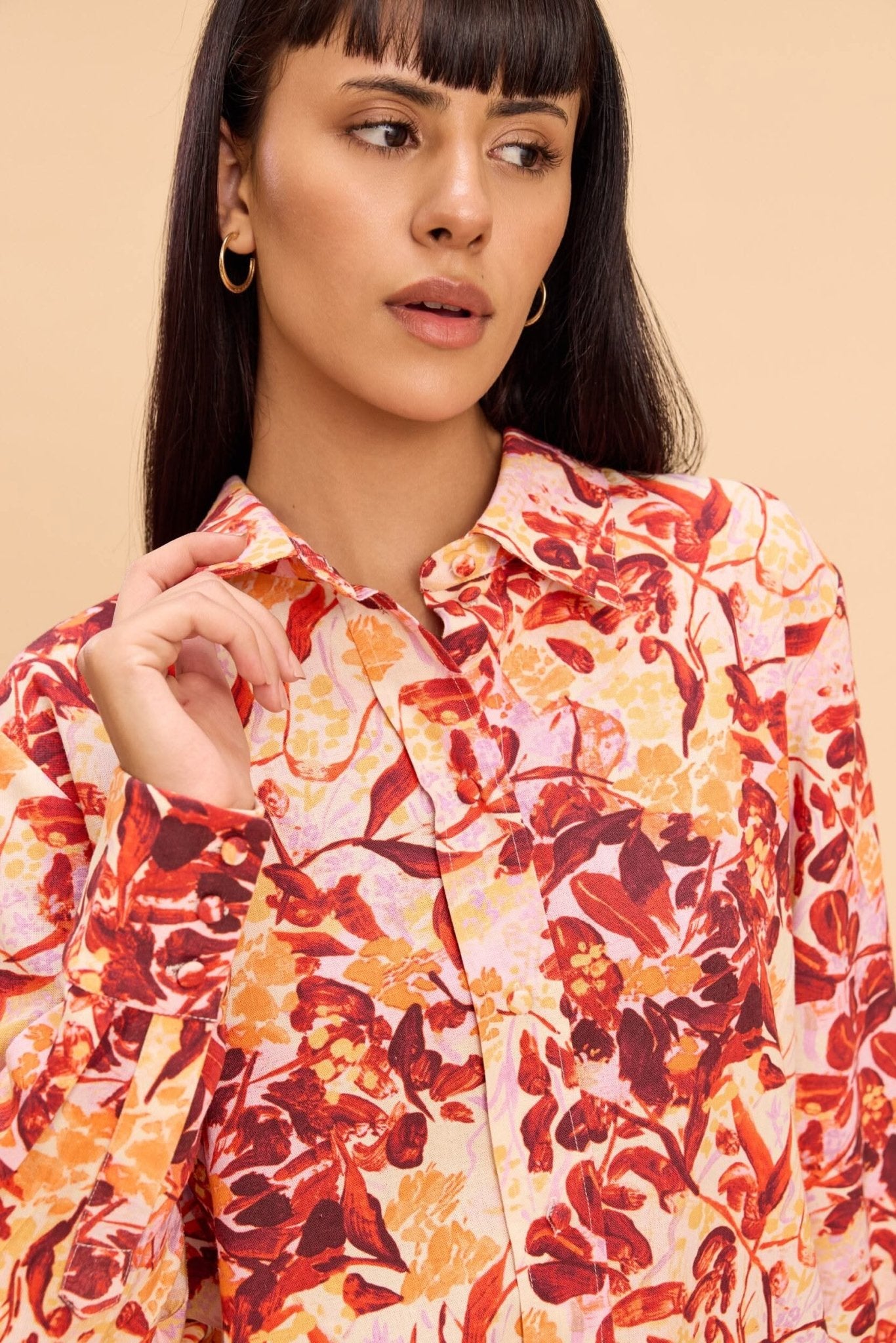 DARBY LINEN FLORAL PRINTED SHIRT - Sunday Story