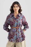 DARBY LINEN FLORAL PRINTED SHIRT WITH BELT - Sunday Story