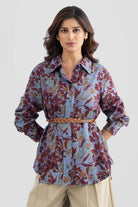 DARBY LINEN FLORAL PRINTED SHIRT WITH BELT - Sunday Story