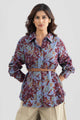 DARBY LINEN FLORAL PRINTED SHIRT WITH BELT