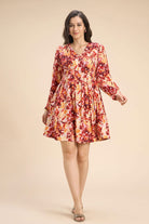 DARBY LINEN FLORAL PRINTED SHORT DRESS - Sunday Story