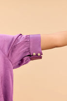 DARLENE LUXE SATIN TOP WITH JEWEL PEARL BUTTONS - Sunday Story