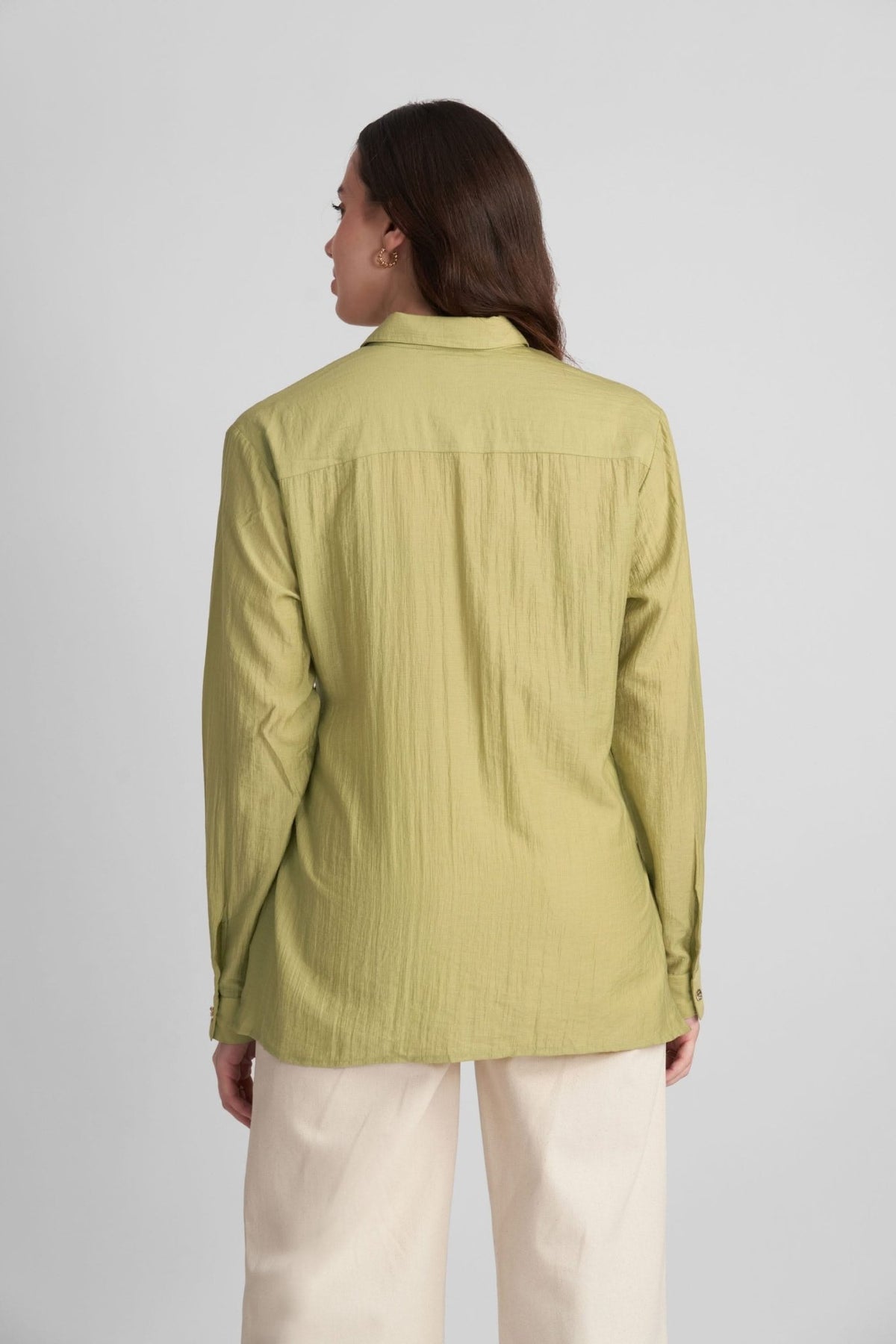 DEMI ASYMMETRICAL GATHERED SHIRT WITH STATEMENT BUTTONS - Sunday Story
