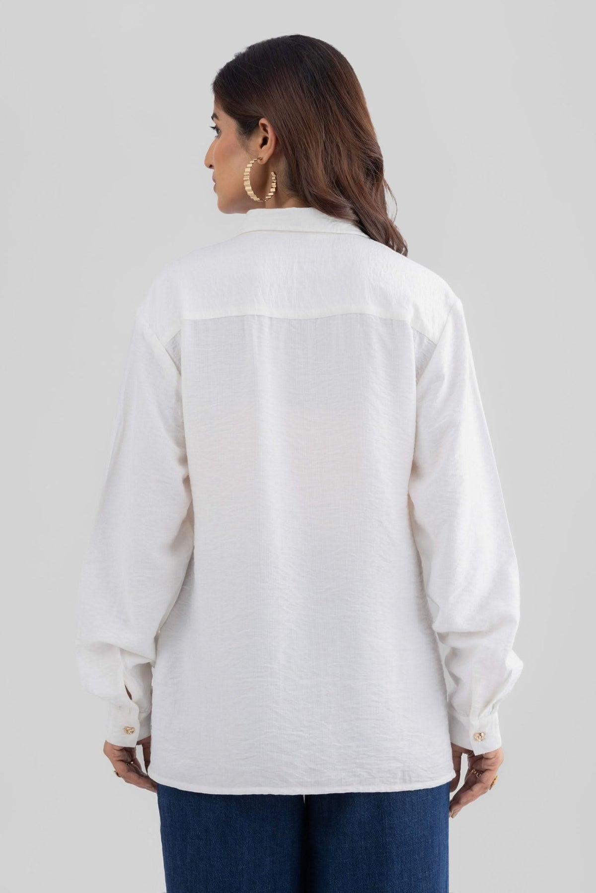 DEMI ASYMMETRICAL GATHERED SHIRT WITH STATEMENT BUTTONS - Sunday Story