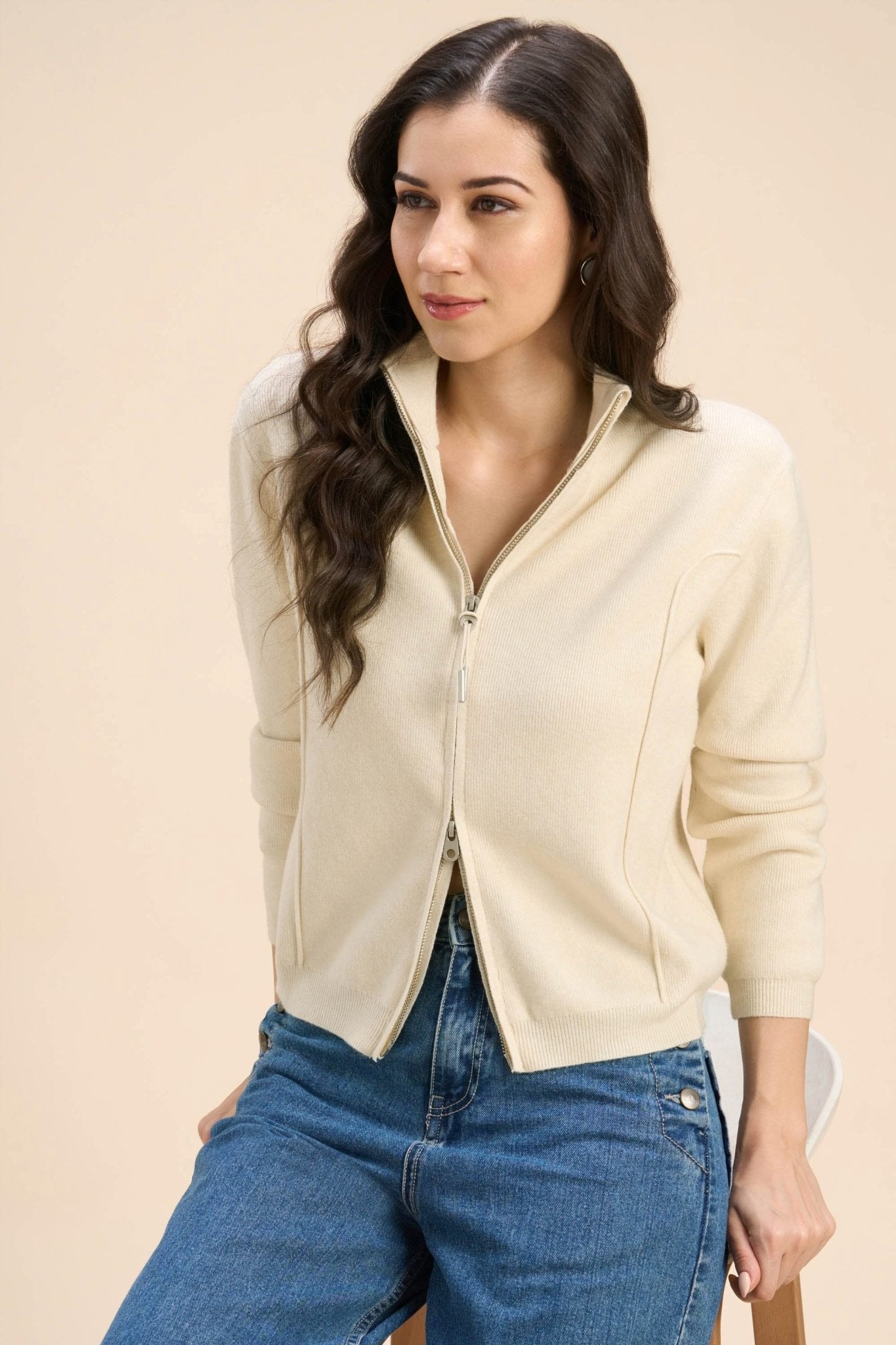 ELIZA CARDIGAN WITH A TWO WAY FRONT ZIP - Sunday Story
