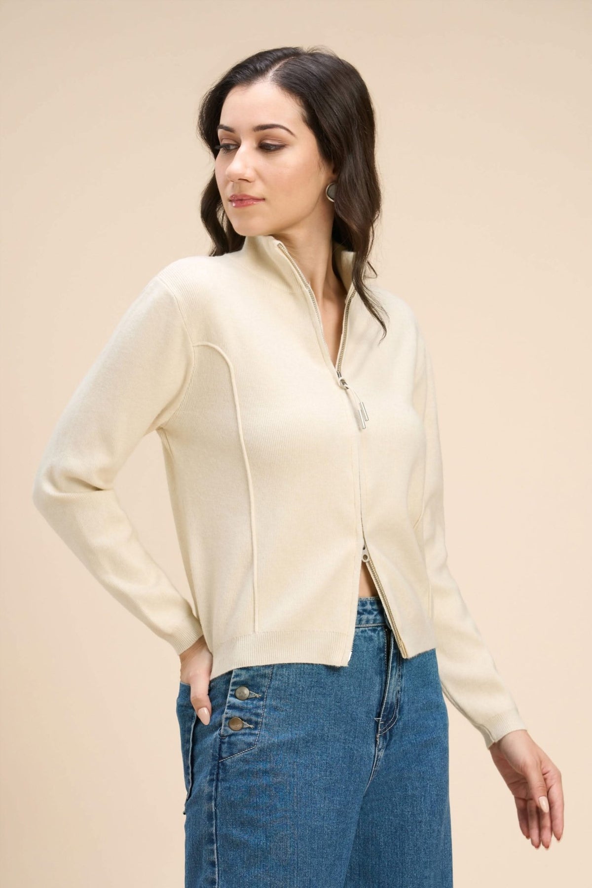 ELIZA CARDIGAN WITH A TWO WAY FRONT ZIP - Sunday Story