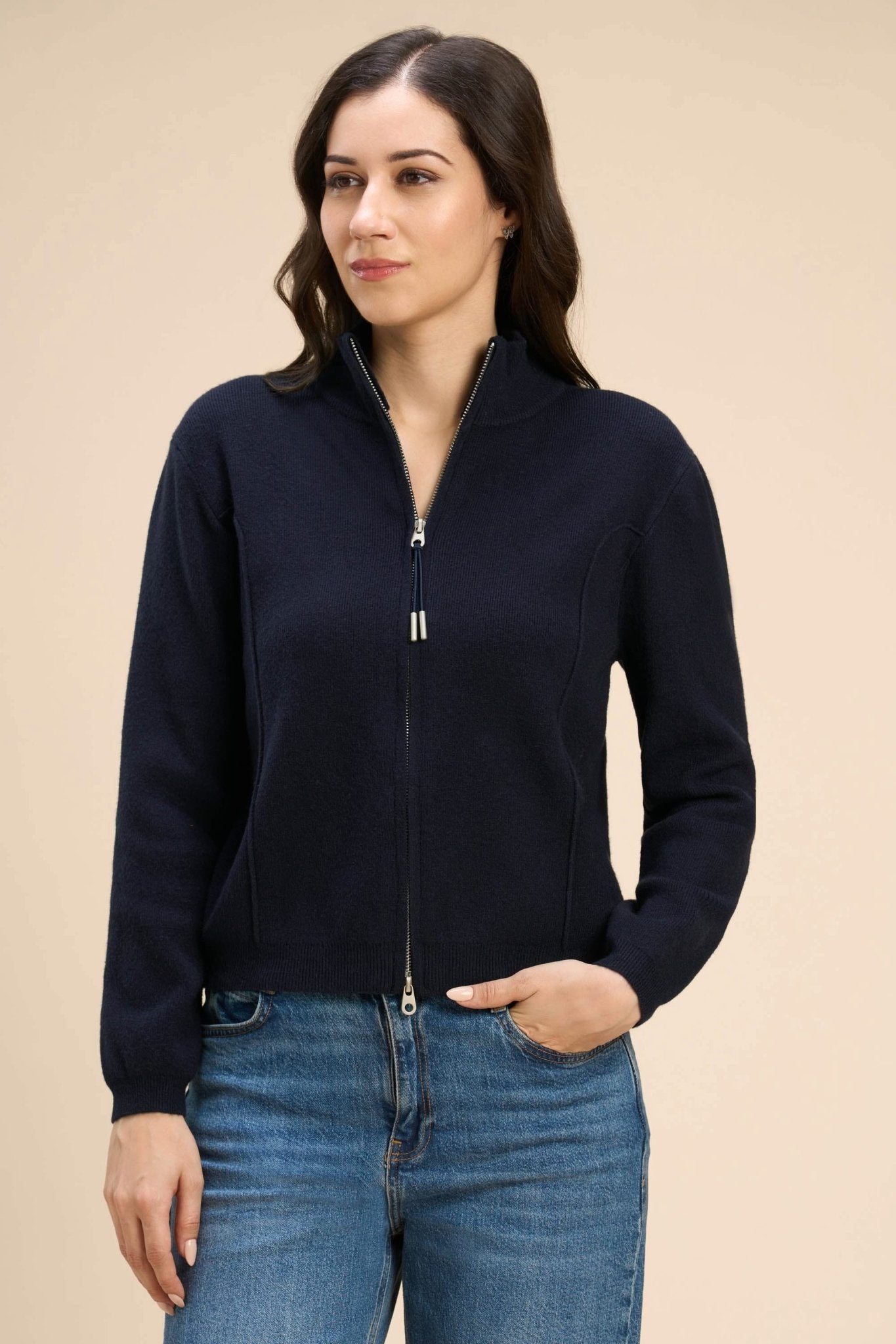 ELIZA CARDIGAN WITH A TWO WAY FRONT ZIP - Sunday Story